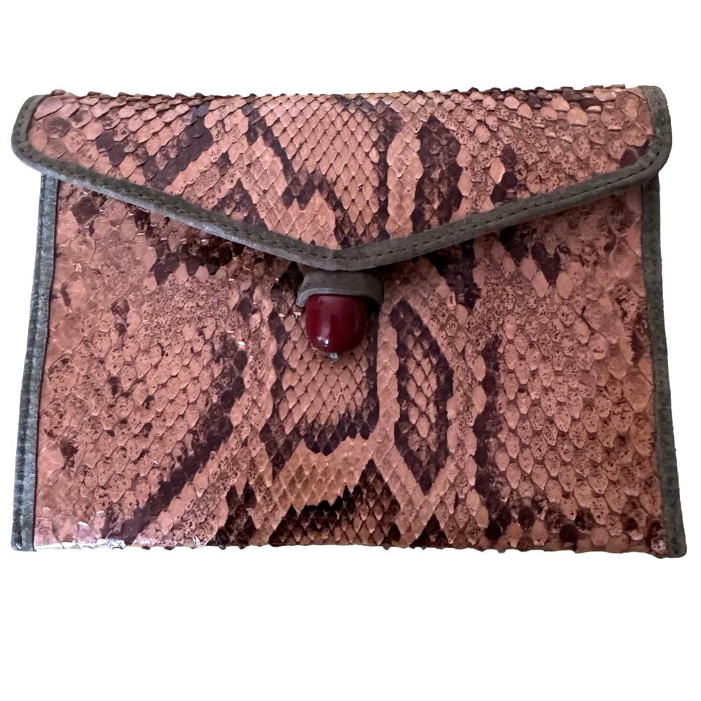 [Beth Levine] Small Brown Leather Clutch